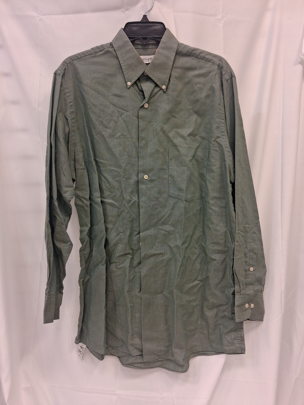 Van Heusen Olive Green Long-Sleeve Button-Down Shirt